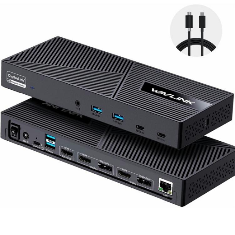 WAVLINK UG63PD25 15 in 1 DisplayLink Docking Station Support Triple Display 130W Power-in, UG63PD25