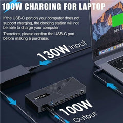 WAVLINK UG63PD25 15 in 1 DisplayLink Docking Station Support Triple Display 130W Power-in, UG63PD25