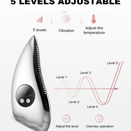 K-SKIN KD817 Facial Scratch Pad Dredge Meridian Soothing Fatigue Scraping Plate Electric Massager Soothing Stress USB Charging, Red, White