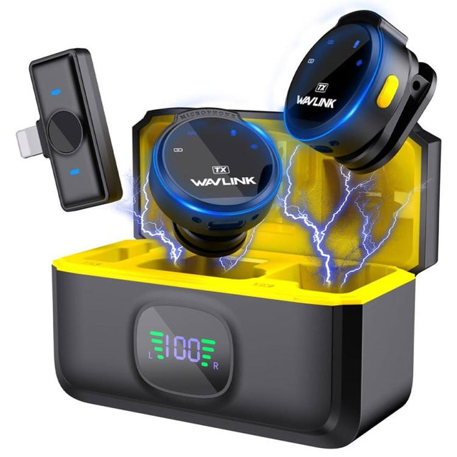 WAVLINK 608C Magnetic Lavalier Wireless Dual Microphone with 8 Pin RX Receiver, 608C