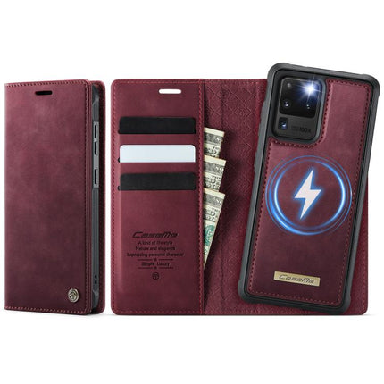 CaseMe C49 Magnetic RFID Blocking Detachable Wallet Leather Phone Case, For Samsung Galaxy S21+ 5G, For Samsung Galaxy S21 Ultra 5G, For Samsung Galaxy S20 Ultra, For Samsung Galaxy S20