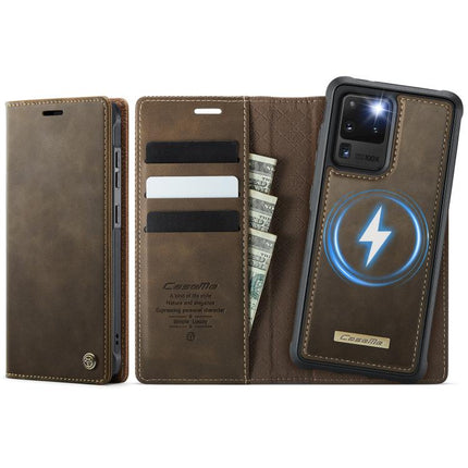 CaseMe C49 Magnetic RFID Blocking Detachable Wallet Leather Phone Case, For Samsung Galaxy S21+ 5G, For Samsung Galaxy S21 Ultra 5G, For Samsung Galaxy S20 Ultra, For Samsung Galaxy S20