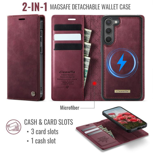 CaseMe C49 Magnetic RFID Blocking Detachable Wallet Leather Phone Case, For Samsung Galaxy S23 5G, For Samsung Galaxy S20 FE, For Samsung Galaxy A53 5G, For Samsung Galaxy S22 Ultra 5G