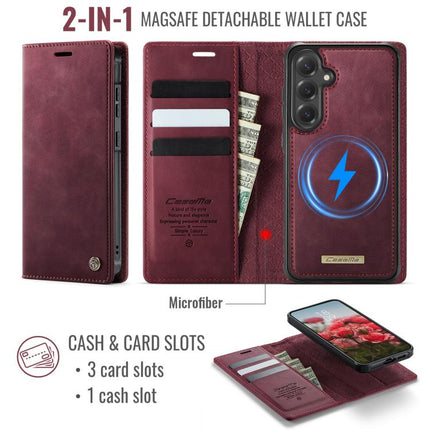 CaseMe C49 Magnetic RFID Blocking Detachable Wallet Leather Phone Case, For Samsung Galaxy S25 FE 5G, For Samsung Galaxy S25 Edge 5G, For Samsung Galaxy A56 5G, For Samsung Galaxy S25 Ultra 5G
