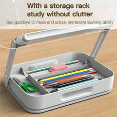 R22H Adjustable Rotating Foldable Laptop Tablet Book Holder Stand with Bottom Storage Box, R22H