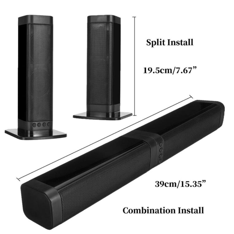 BKS-33 5.0 TV Home Wireless Soundbar, Support TF, Removable and Splice, 3D Stereo Effect