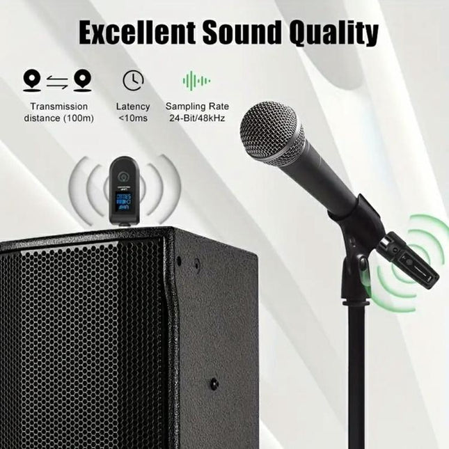 K1 For Handheld Dynamic Mic Wired to Wireless Microphone Converter, 1 Transmitter + 1 Receiver, 1 Transmitter + 1 Receiver