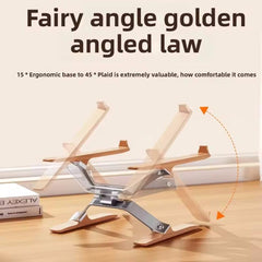 P70W Adjustable Height Solid Wood + Aluminum Alloy Cooling Stand for 14-16 inch Laptops, P70W