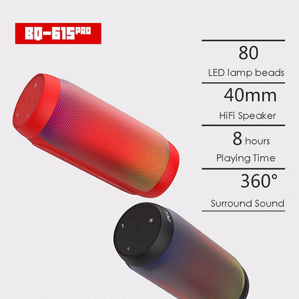 BQ615 PRO Colorful LED Wireless HiFi Stereo Speaker, Combines Bluetooth + TF card player + FM radio + AUX + NFC, BQ615 PRO