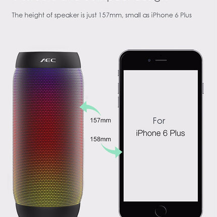 BQ615 PRO Colorful LED Wireless HiFi Stereo Speaker, Combines Bluetooth + TF card player + FM radio + AUX + NFC, BQ615 PRO