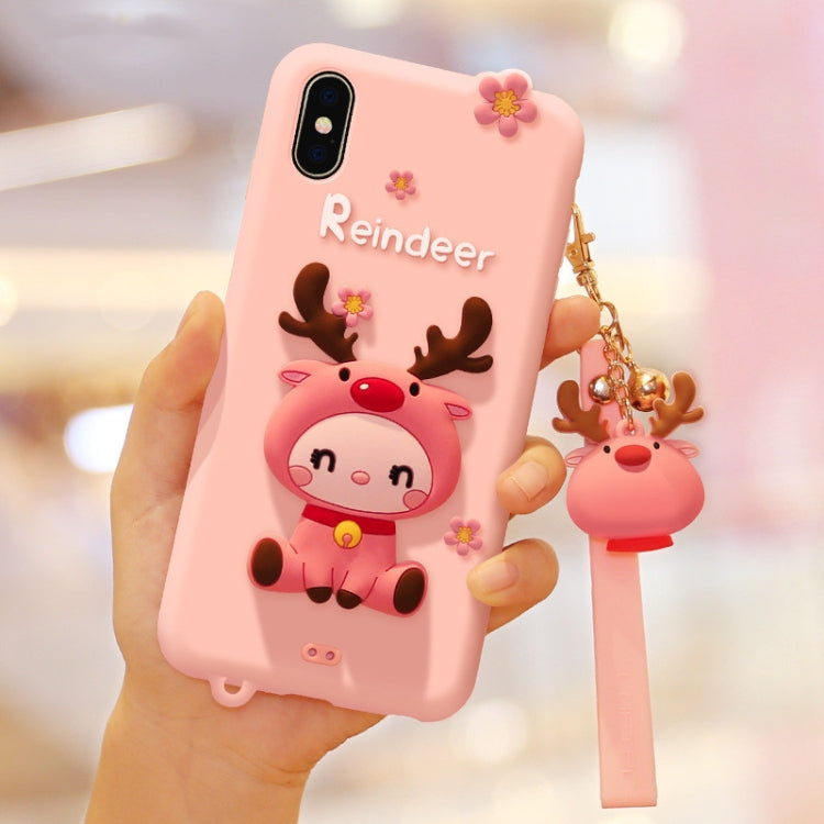 Lovely Reindeer Full Package Anti Falling Silicone Sleeve for iPhone X, For iPhone X