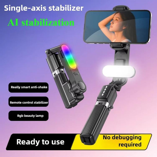 Q35 Extendable LED Selfie Stick Phone Tripod Gimbal Stabilizer with Fill Light