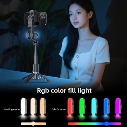 Q35 Extendable LED Selfie Stick Phone Tripod Gimbal Stabilizer with Fill Light