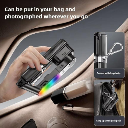 Q35 Extendable LED Selfie Stick Phone Tripod Gimbal Stabilizer with Fill Light