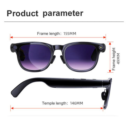 A2 8MP HD Smart Camera Glasses, Support AI Translation / AI Assistant / Bluetooth Calling, A2