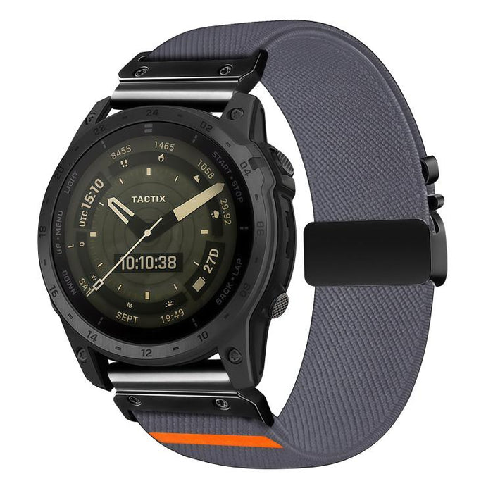 Parachute Buckle Diagonal Weave Stretch Nylon Watch Band, For Gamin 26mm, For Gamin 22mm, For Gamin 20mm