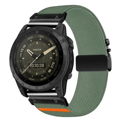 Parachute Buckle Diagonal Weave Stretch Nylon Watch Band, For Gamin 26mm, For Gamin 22mm, For Gamin 20mm