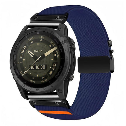 Parachute Buckle Diagonal Weave Stretch Nylon Watch Band, For Gamin 26mm, For Gamin 22mm, For Gamin 20mm