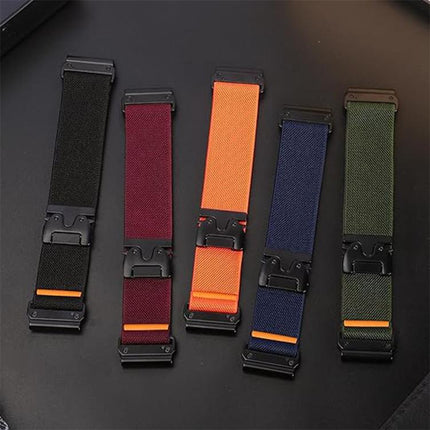 Parachute Buckle Diagonal Weave Stretch Nylon Watch Band, For Gamin 26mm, For Gamin 22mm, For Gamin 20mm
