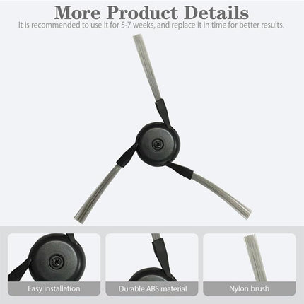 JUNSUNMAY 6pcs Side Brush for Dreame X50 Ultra / L50 Ultra / X40 Ultra / Mova P50 Pro Ultra