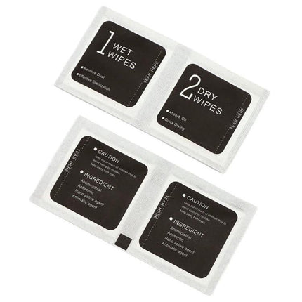 500pcs 1+2 Wet Dry Alcohol Wipes Dust Removal Cleaning Kit Alcohol Wipes Film Application Tools, Size:4 x 8 cm