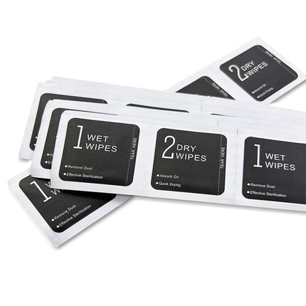 500pcs 1+2 Wet Dry Alcohol Wipes Dust Removal Cleaning Kit Alcohol Wipes Film Application Tools, Size:4 x 8 cm