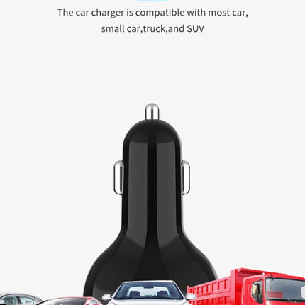 C02 Car Power Adapter in-car Phone Charger Type-C Fast Charger QC3.0 Dual USB Ports DC5V 2.4A 12V 24V Cigarette Lighter Power Supply, C02
