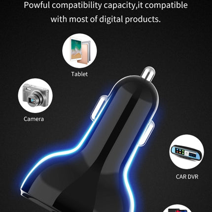 C02 Car Power Adapter in-car Phone Charger Type-C Fast Charger QC3.0 Dual USB Ports DC5V 2.4A 12V 24V Cigarette Lighter Power Supply, C02
