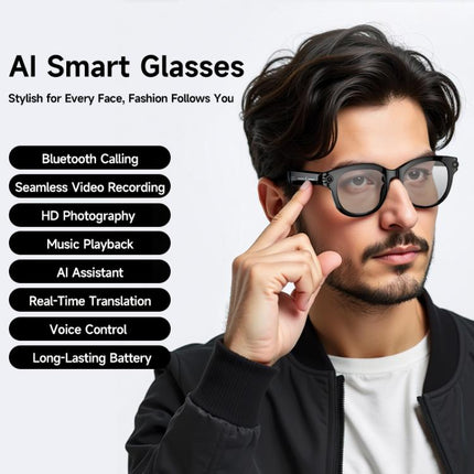 M89-S 8MP AI Smart Glasses, Support Bluetooth Call / AI Voice Assistant / Music Control