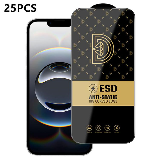 25pcs Royal Diamond Anti-Static Screen-Printed HD Tempered Glass Film, For iPhone 17e / 16e, For iPhone 17 Pro Max, For iPhone 17 Pro, For iPhone 17, For iPhone Air, For iPhone 16 Pro Max, For iPhone 16 Pro, For iPhone 16 Plus, For iPhone 16           ...