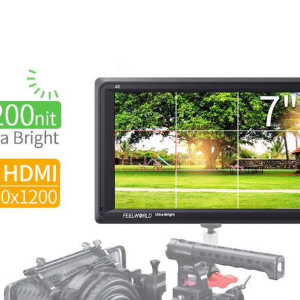 FEELWORLD FW279 7 Inch Ultra Bright 2200nit on Camera Field DSLR Monitor Full HD 1920x1200 4K HDMI Input Output High Brightness for DSLR Stabilizer