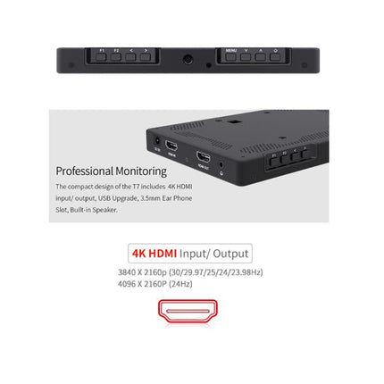 FEELWORLD T7 7 Inch IPS 1920x1200 HDMI On Camera Field Monitor Support 4K Input Output Video Monitor, T7