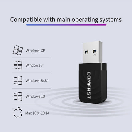 COMFAST CF-812AC USB WiFi Adapter-1300 Mbps USB di Rete Wireless wiFi