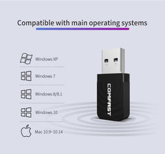 COMFAST CF-812AC USB WiFi Adapter-1300 Mbps USB di Rete Wireless wiFi, CF-812AC