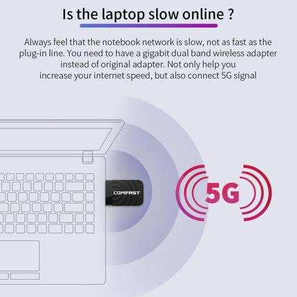 COMFAST CF-812AC USB WiFi Adapter-1300 Mbps USB di Rete Wireless wiFi