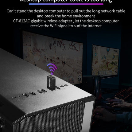 COMFAST CF-812AC USB WiFi Adapter-1300 Mbps USB di Rete Wireless wiFi
