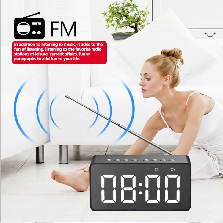 AEC BT506 Speaker With Wirror, LED Clock Display, Dual Alarm Clock,Snooze, HD hands-free Calling, HiFi Stereo., Black, Red, Blue, Pink