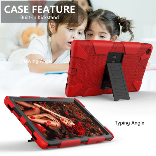 Sockproof Two-Color Silicone Protection Shell For Galaxy Tab A 10.1 (2019) / T510 ,With Holder, For Galaxy Tab A 10.1 (2019)