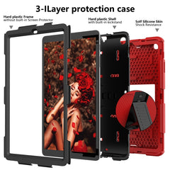 Sockproof Two-Color Silicone Protection Shell For Galaxy Tab A 10.1 (2019) / T510 ,With Holder, For Galaxy Tab A 10.1 (2019)