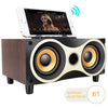 X6 Portable Wooden Wireless Speaker Subwoofer Stero Bluetooth Speakers Radio FM Desktop, Black Wooden