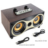 X6 Portable Wooden Wireless Speaker Subwoofer Stero Bluetooth Speakers Radio FM Desktop, Black Wooden