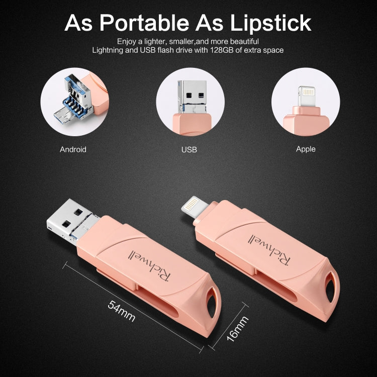 Richwell  DXZ64 USB Flash  Disk 64G 3 in 1  Micro USB + 8 Pin + USB 3.0 Compatible IPhone & IOS