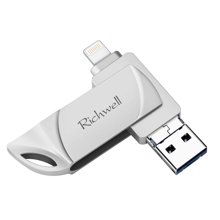 Richwell DXZ65 USB Flash Disk 32G 3 in 1 Micro USB + 8 Pin + USB 3.0 Compatible IPhone & IOS