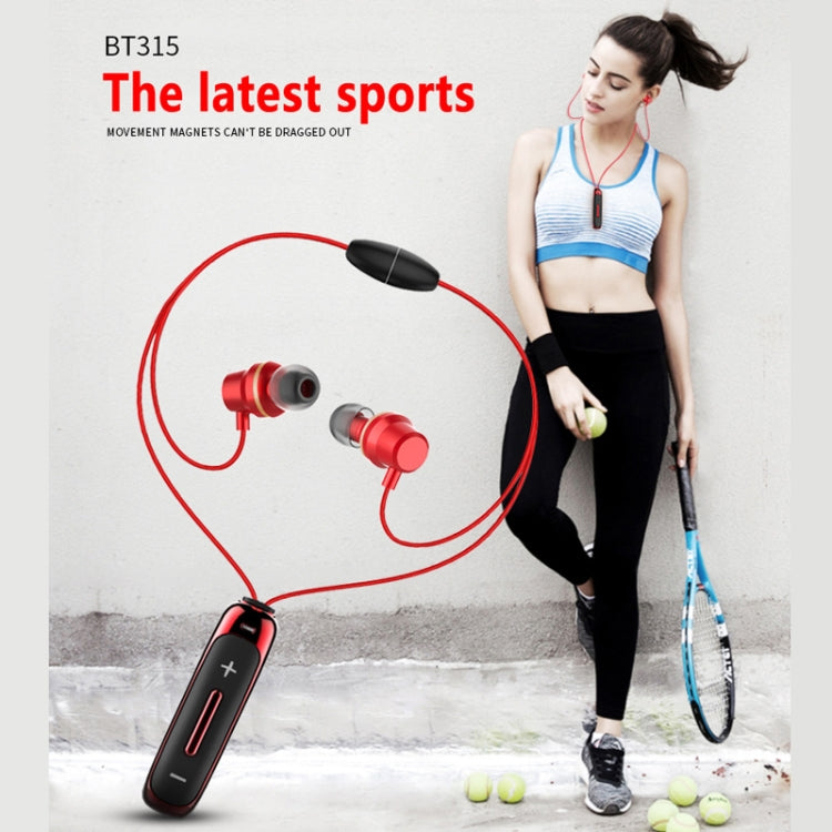 BT315 Sport Bluetooth Headset Wireless Stereo Earphone Bluetooth 4.1 Earpiece With Mic Sport Bass Magnetic Necklace Earpiece