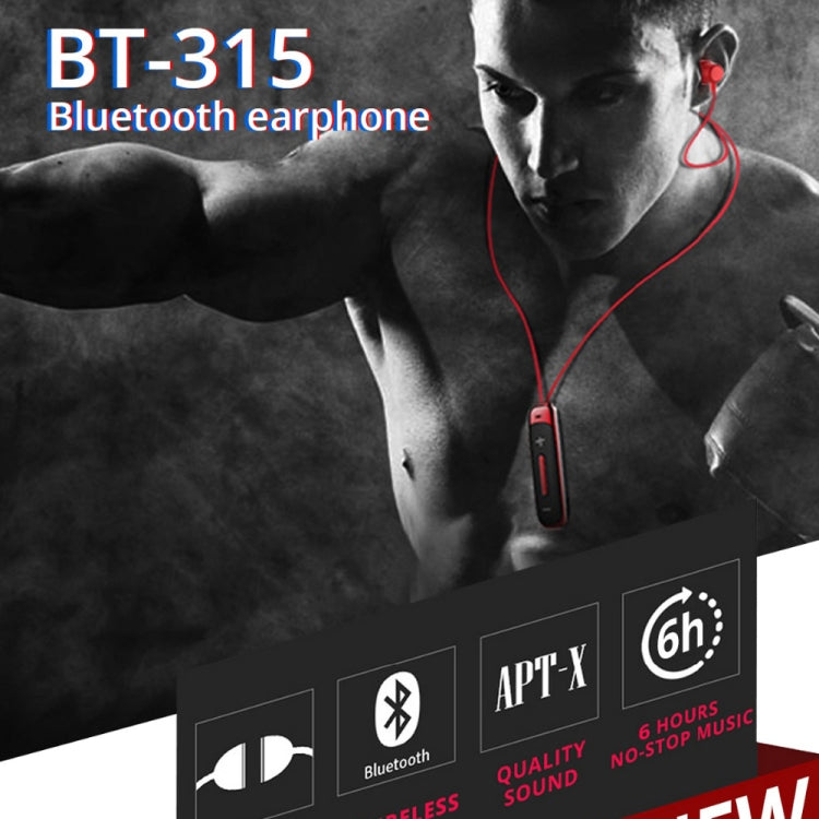 BT315 Sport Bluetooth Headset Wireless Stereo Earphone Bluetooth 4.1 Earpiece With Mic Sport Bass Magnetic Necklace Earpiece