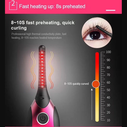 Duosi DY-102 Portable Pen Style Heated Long-Lasting Electric Ironing   Eyelash Curler USB Rechargeable Electric Heated Makeup   Curling Clip
