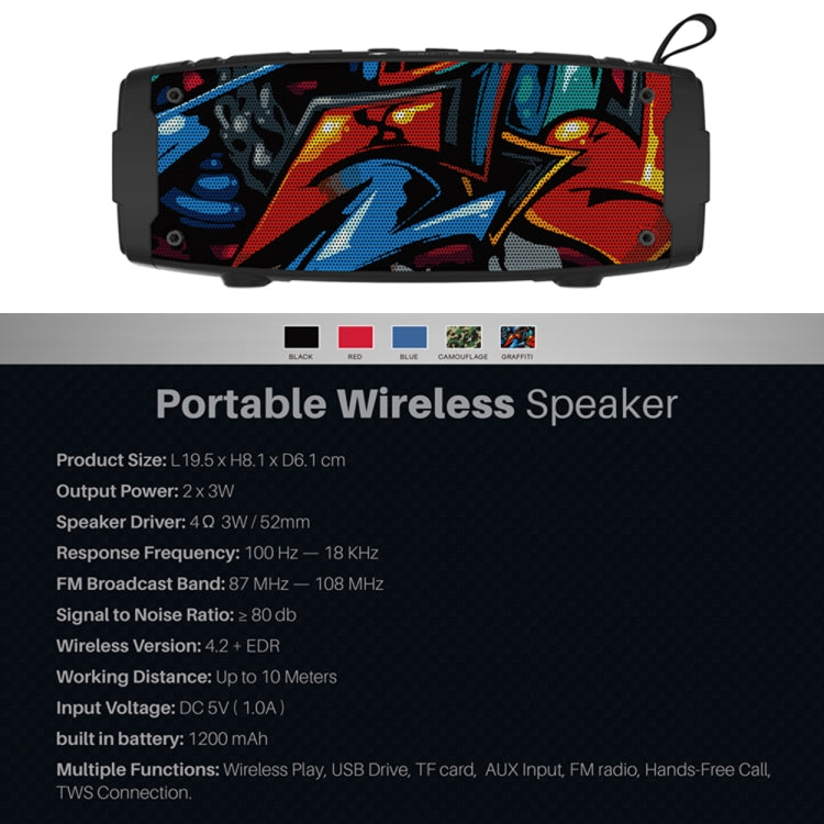 NewRixing NR-3020 Outdoor TWS Wireless Bluetooth Stereo Waterproof Dustproof Shockproof Speaker