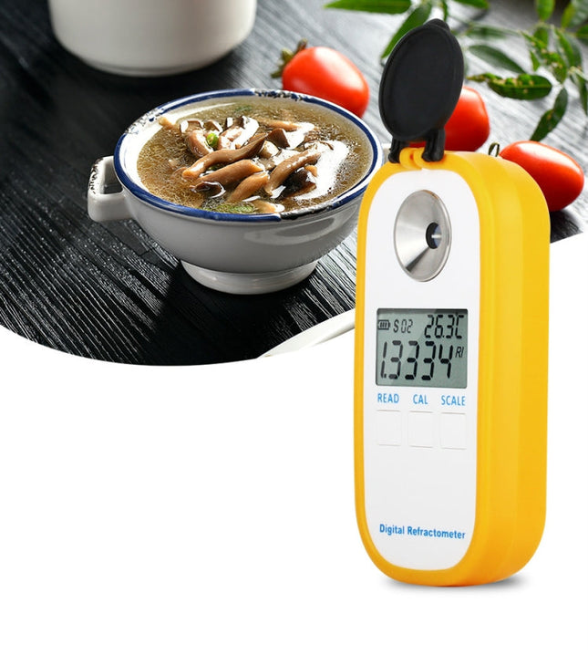 DR201 Digital Salt Refractometer Salinity Specific Gravity Meter 0~28% Refractometer Food Salt Content Tester Sodium Chloride NaCl, DR201