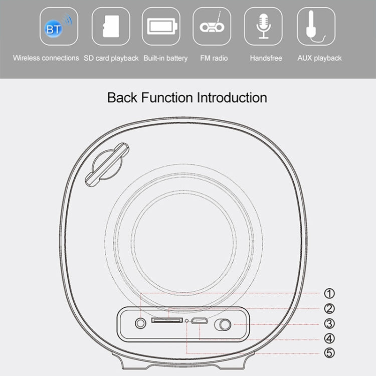 DY-52 Portable Bluetooth Speaker Wireless Loudspeaker Sound 32G Max Memory 10W Stereo Music Surround Outdoor Speaker