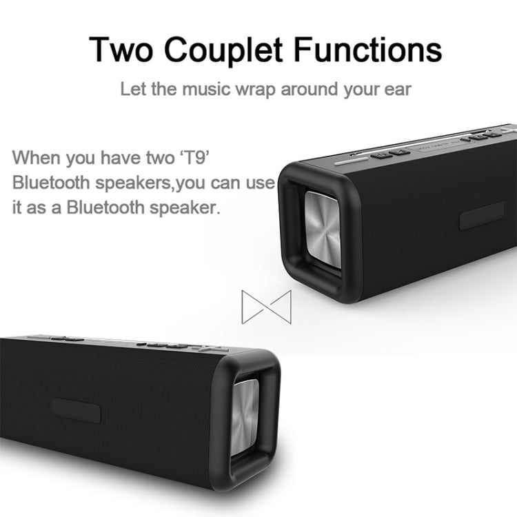 T9 Wireless Bluetooth 4.2 Speaker 10W Portable Sound Box FM Digital Radio 3D Surround Stereo, Support Handsfree & TF & AUX